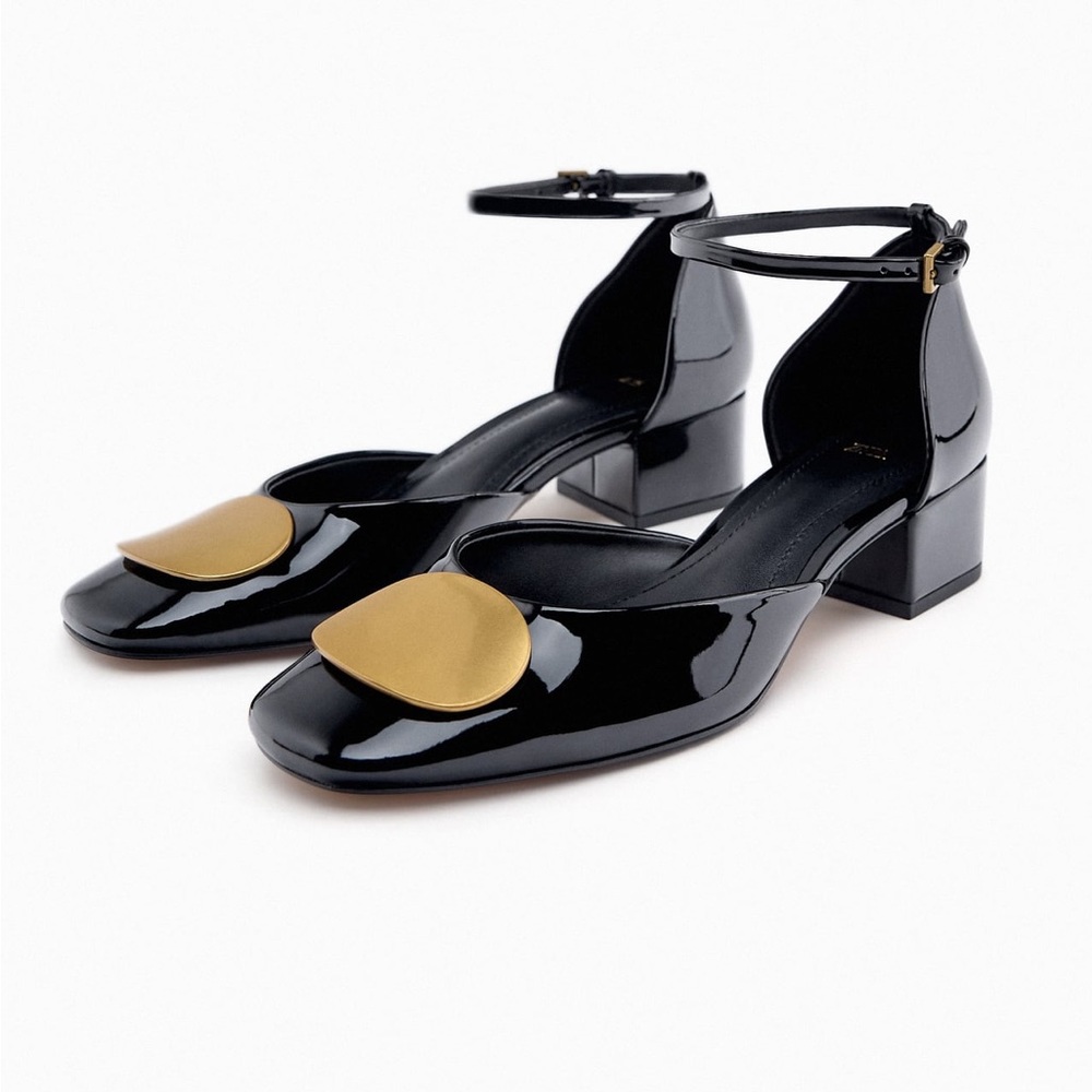 Zara | Size 8 | NWT Embellished Block Heel Shoes